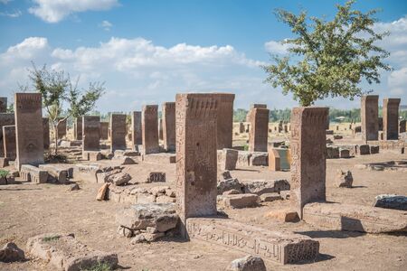 Bitlis, Turkey - September 28, 2013: Seljuk Cemetery of Ahlat, the tombstones of medieval islamic notablesのeditorial素材