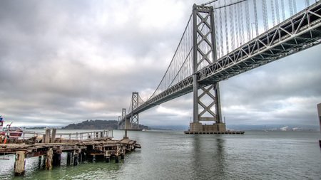 SAN FRANCISCO, CA - September 02, 2014: Oakland-bay Bridge, San Franciscoのeditorial素材