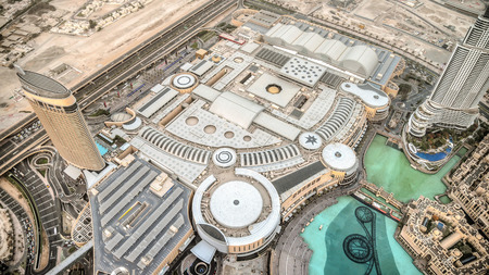 Dubai, UAE - June 2, 2013:View of Mall of Dubai from the highest tower in the world, Burj Khalifaのeditorial素材