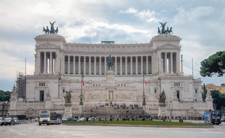 Rome, Italy February 2015: View of the national monument a Vittorio Emanuele II on the the Piazza Venezia in Rome, Italyのeditorial素材