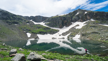 Giresun Turkey June 2016: Karagol Black lake in Giresun Eastern Black Sea mountainsのeditorial素材