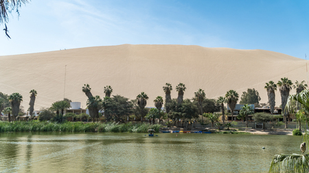 Huacachina, Peru - August 2017: Oasis of Huacachina and the desert in Ica region, Peru.のeditorial素材