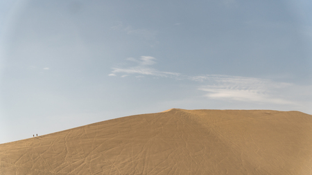 Huacachina, Peru - August 2017: Huacachina desert and dunes of sand in Ica region, Peru.のeditorial素材