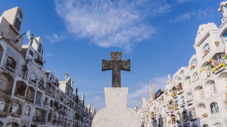 Ica, Peru - August 2017: Above the ground tombs in the Ica cemetery in Peruのeditorial素材