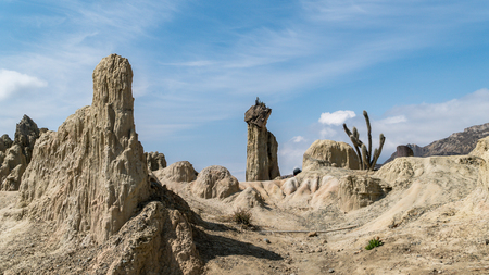 Rock formations in Valle de la Luna near La Paz, Boliviaの写真素材