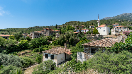 Doganbey, Turkey - May 2016: Panoramic scene of historical Doganbey village in Aydin cityのeditorial素材