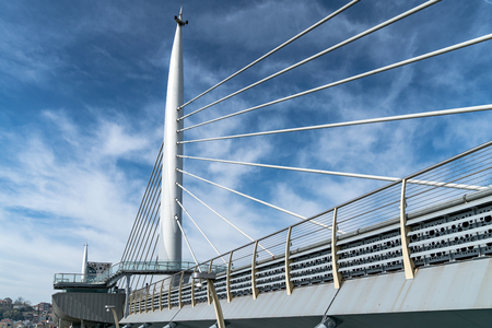 istanbul, Turkey - March 2018: Golden Horn Metro Bridge closeup in Istanbul City, Turkeyのeditorial素材