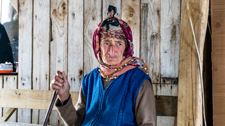 Rize,Turkey - July 2017 : Unidentified Blacksea Karadeniz Laz women with their traditional dress in rural areas of Rize city,Turkeyのeditorial素材
