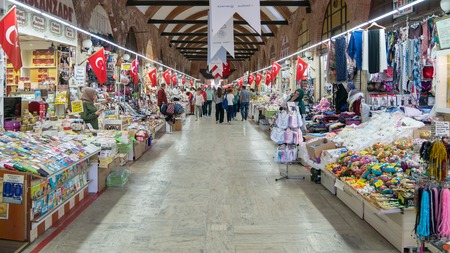 EDIRNE, TURKEY - 6 May 2018. Unidentified peolple at Selimiye Arasta Bazaar which is beside Selimiye...
