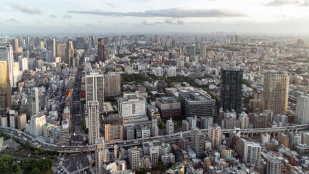 Tokyo, Japan - August 2018: Tokyo skyline as seen from the Tokyo Tower, Japanのeditorial素材