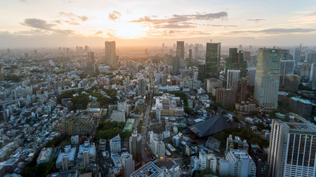 Tokyo, Japan - August 2018: Tokyo skyline as seen from the Tokyo Tower, Japanのeditorial素材
