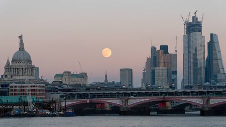 London, United Kingdom - January 2019: Panoramic view of City London skylineのeditorial素材