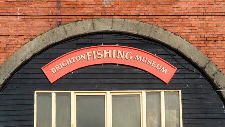 Brightron, UK - January 2019: The sign above the entrance to the Brighton Fishing Museum in Brighton