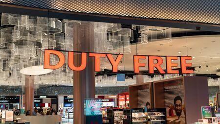 Istanbul, Turkey - July 2019: Duty free shop at the new Istanbul airport inside the boarding areaのeditorial素材