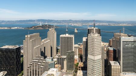 San Francisco, California, USA - August 2019: San Francisco cityscape with skyscrapersのeditorial素材