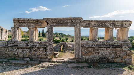 Denizli, Turkey - October 2019: The Ruins of the ancient city of Hierapolis in Pamukkale, Denizli, Turkeyのeditorial素材