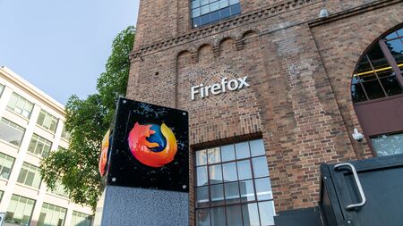 San Francisco, CA, USA - August 2019: Mozilla sign on downtown office for Mozilla Foundation