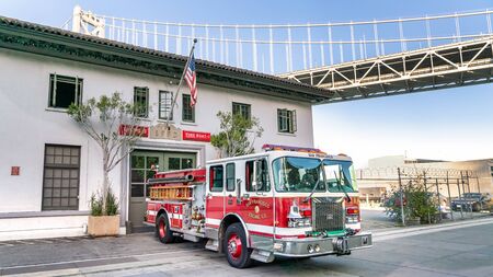 SAN FRANCISCO, USA - APRIL 9, 2014: San Francisco fire engine parked in the street. SF Fire...