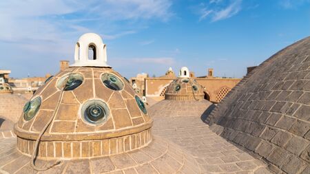 Kashan, Iran - May 2019: The brick dome roof of Sultan Amir Ahmad Qasemi Bath houseのeditorial素材