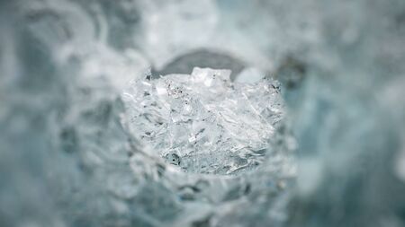 Winter background, close up of a natural ice formationの写真素材