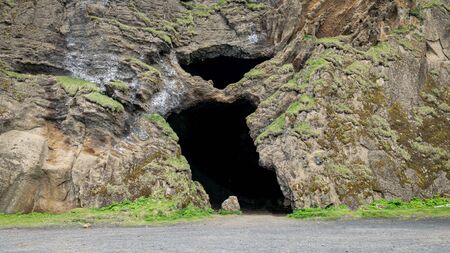 Vik, Iceland, June 11, 2018. Hjorleifshofdi cave, Iceland on June 11, 2018.の写真素材