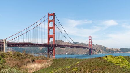 San Francisco, USA - August 2019: Golden Gate Bridge on a sunny summer dayのeditorial素材