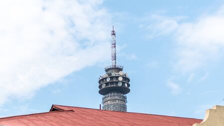 Johannesburg, South Africa - October 2019: Hillbrow TV Tower over downtown Johannesburg in South Africaのeditorial素材