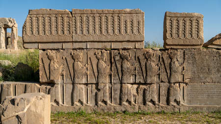 Persapolis, Iran - May 2019: Ruins of Persapolis, the capital of Persian Empire later destroyed by...