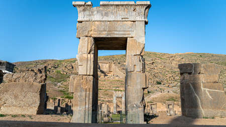 Persapolis, Iran - May 2019: Ruins of Persapolis, the capital of Persian Empire later destroyed by Alexander the great. Historical city of Persapolis in Shiraz, Iranのeditorial素材