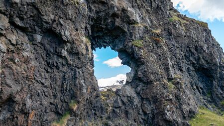 Volcanic lava rocks at Djupalonssandur beach in Snaefellsnes peninsula in Western Iceland. Snaefellsjokull National Parkの写真素材