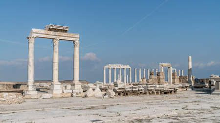 Denizli, Turkey - October 2019: Ruins of the ancient city of Laodikeia in Pamukkale, Denizli, Turkeyのeditorial素材