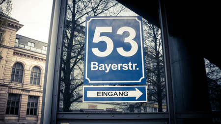 Munich, Germany - April 2014: Street sign showing Bayer street in the center of Munich