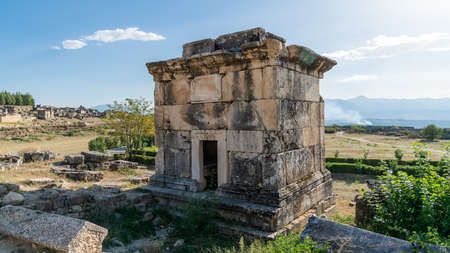 Denizli, Turkey - October 2019: Hierapolis city ruins in Pamukkaleのeditorial素材