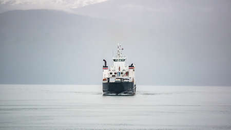 Norway, May 2016: Ferry boat sailing in a Norwegian fjordのeditorial素材