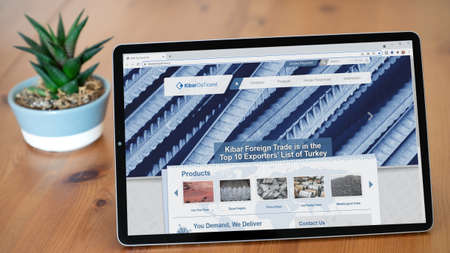 Istanbul, Turkey - July 2021: Illustrative Editorial screenshot of Turkish Kibar Holding Dis Ticaret...