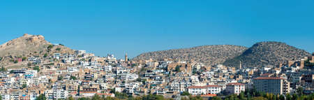 Savur, Mardin, Turkey - January 2020: Town of Savur skyline with old stone houses on a hillのeditorial素材