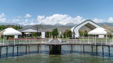 Cholpon Ata, Kyrgyzstan - May 2022: Scenery from Rukh Ordo, a cultural complex and open-air museum that brings together religions and traditions in a celebration of diversityのeditorial素材