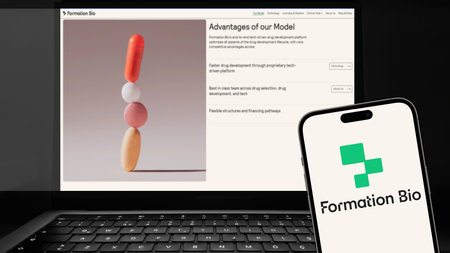 Istanbul, Turkey - 2 July 2024: Formation Bio logo on smartphone screen with its website in...