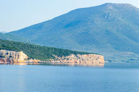 Panorama of the tourist island of Skiathos in Greece.の写真素材