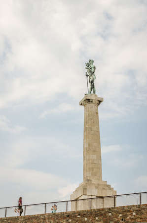 Belgrade, Serbia - July 29, 2014: The monument " Winner" at Kalemegdan.のeditorial素材