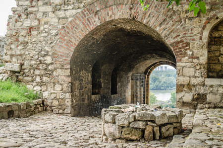 Belgrade, Serbia - July 29, 2014: The Old Fortress on Kalemegdan in the capital of Serbia, Belgrade. "Defterdar" gate at Kalemegdan fortress.のeditorial素材