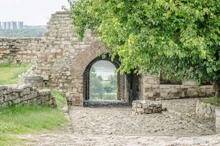 Belgrade, Serbia - July 29, 2014: The Old Fortress on Kalemegdan in the capital of Serbia, Belgrade. "Defterdar" gate at Kalemegdan fortress.のeditorial素材