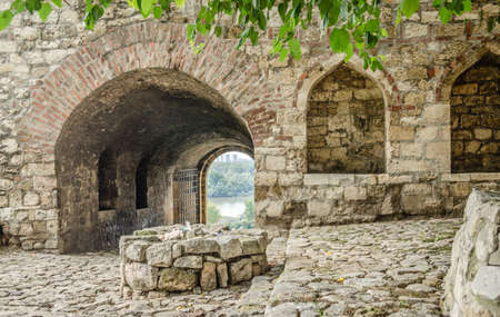 Belgrade, Serbia - July 29, 2014: The Old Fortress on Kalemegdan in the capital of Serbia, Belgrade. "Defterdar" gate at Kalemegdan fortress.のeditorial素材