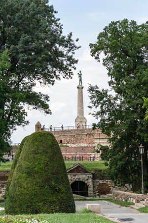 Belgrade, Serbia - July 29, 2014: The monument " Winner" at Kalemegdan.のeditorial素材