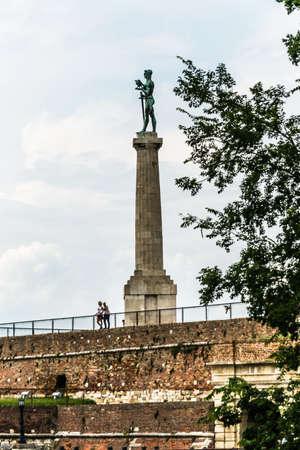 Belgrade, Serbia - July 29, 2014: The monument " Winner" at Kalemegdan.のeditorial素材
