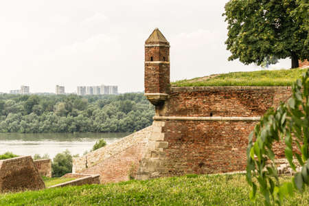 Belgrade, Serbia - July 29, 2014: The Old Fortress on Kalemegdan in the capital of Serbia, Belgrade. Detail of the fortress Kalemegdan in Belgrade, Serbia.のeditorial素材