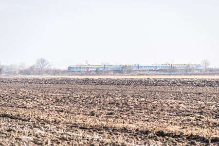 Arable land, agricultural landscape in winter.