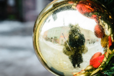 Traditional New Year decorations for the Christmas tree. Placed traditional New Year decorations for...