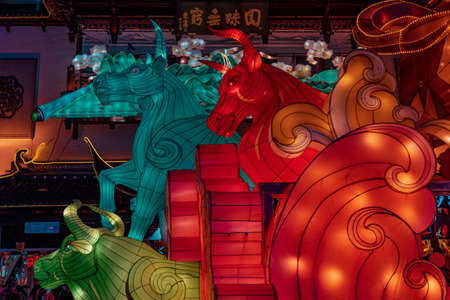 China Shanghai Yuyuan Lantern Festivalのeditorial素材