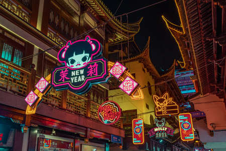 China Shanghai Yuyuan Lantern Festivalのeditorial素材